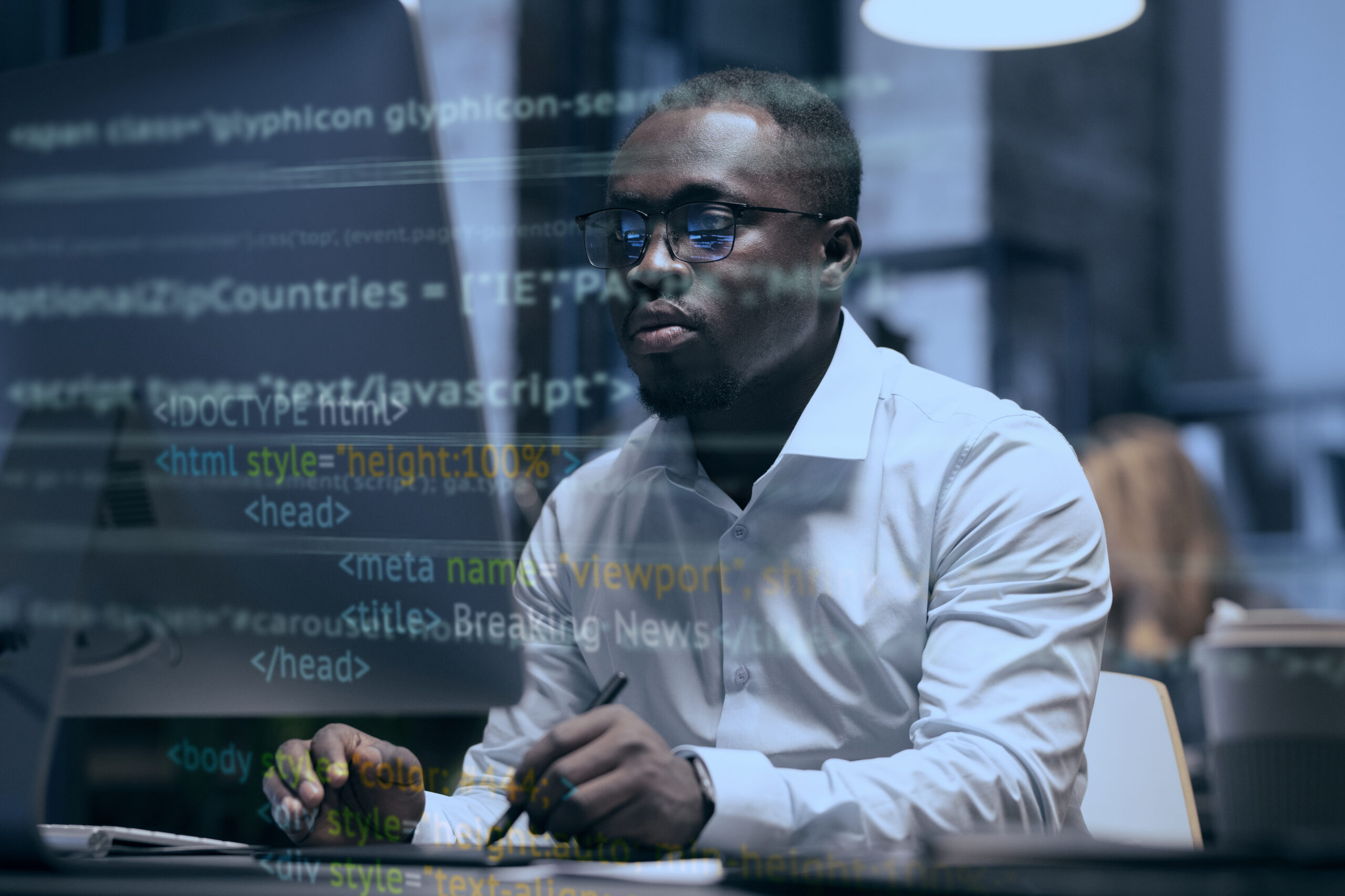 html css collage concept with person